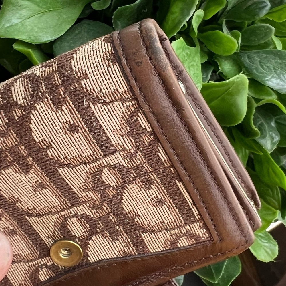 Vintage 70s Christian Dior Diorissimo oblique monogram wallet Leather canvas - Picture 12 of 16